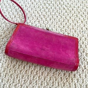 Coach suede clutch with strap